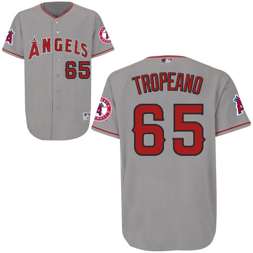 Nick Tropeano #65 mlb Jersey-Los Angeles Angels of Anaheim Women's Authentic Road Gray Cool Base Baseball Jersey
